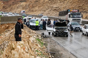 تصادف 30 دستگاه خودرو در اتوبان قزوین - کرج