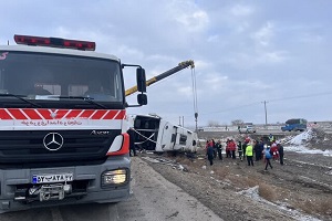 6 جان باخته در اثر واژگونی یک اتوبوس مسافربری 