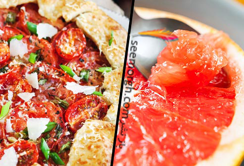 آروغ زدن به خاطر غذاهای ادویه دار و اسیدی گریپفروت و غذا