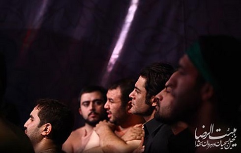 رضا گلزار در عزاداری محرم محرم,عزاداری محرم,هنرمندان در هیات,هنرمندان در عزاداری,عکس بازیگران در محرم