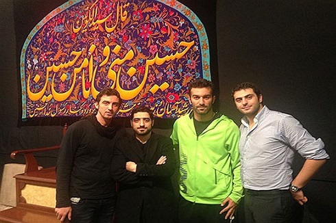 سیاوش خیرابی و سید علی ضیاء در عزاداری محرم محرم,عزاداری محرم,هنرمندان در هیات,هنرمندان در عزاداری,عکس بازیگران در محرم
