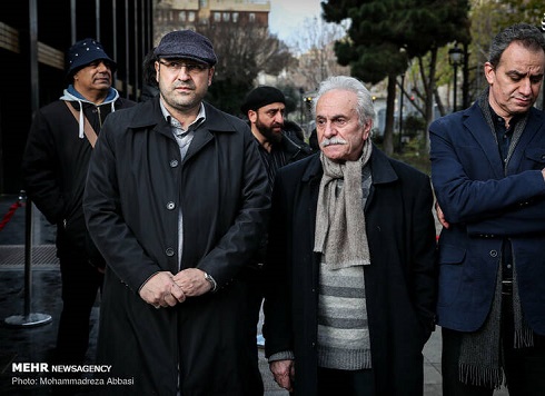 تشییع حسین محب اهری,هنرمندان در مراسم تشییع,حسین محب اهری,درگذشت حسین محب اهری,عکس بازیگران در مراسم تشییع