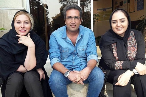 نرگس محمدی و فریبا نادری در پشت صحنه ستایش 