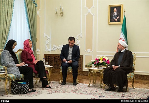 دیدار موگرینی با حسن روحانی