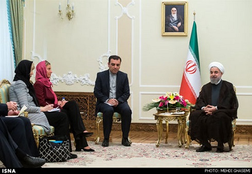 دیدار موگرینی با حسن روحانی