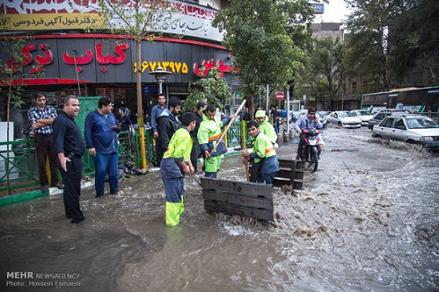 بارش شدید باران در تهران