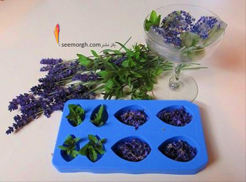 تزیین یخ با اسطوخودوس برای تابستان