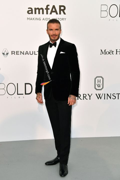 مدل لباس دیوید بکام David Beckham در مراسم بنیاد تحقیقات ایدز  amfAR 2017