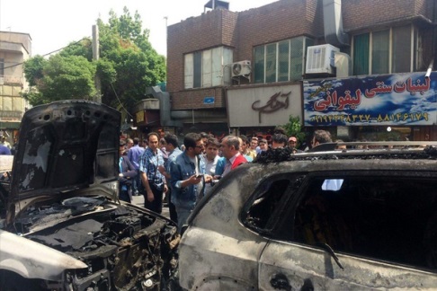 خودروی آتش گرفته امید زندگانی