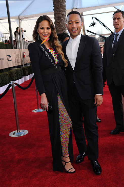 مدل لباس کریسی تیگن Chrissy Teigen در مراسم SAG Awards 2017